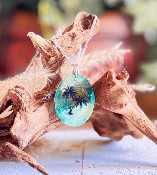 Beach Inspired Resin Pendant
