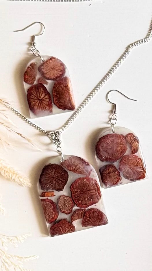 Wood Resin Jewelry Set