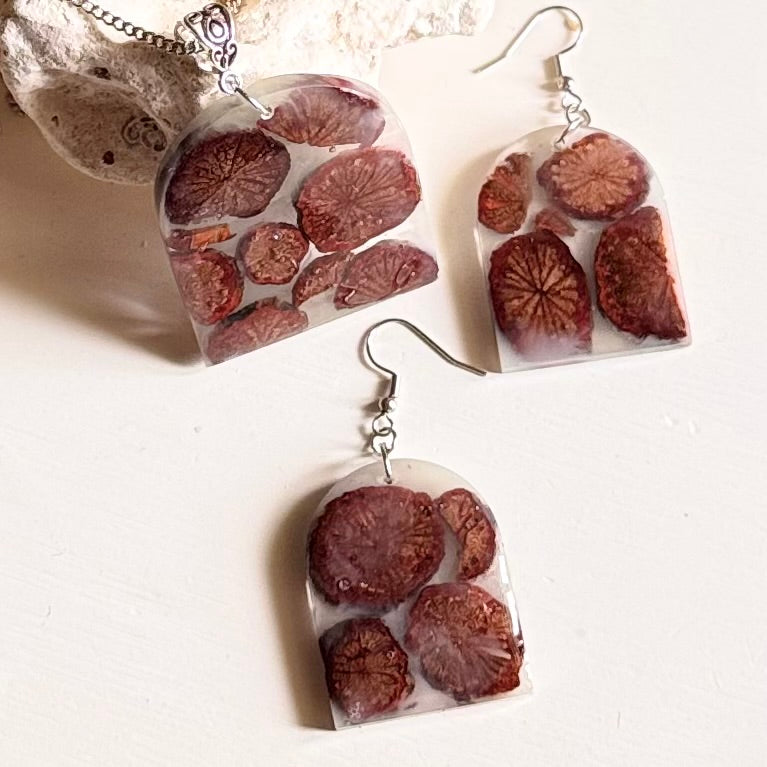 Wood Resin Jewelry Set