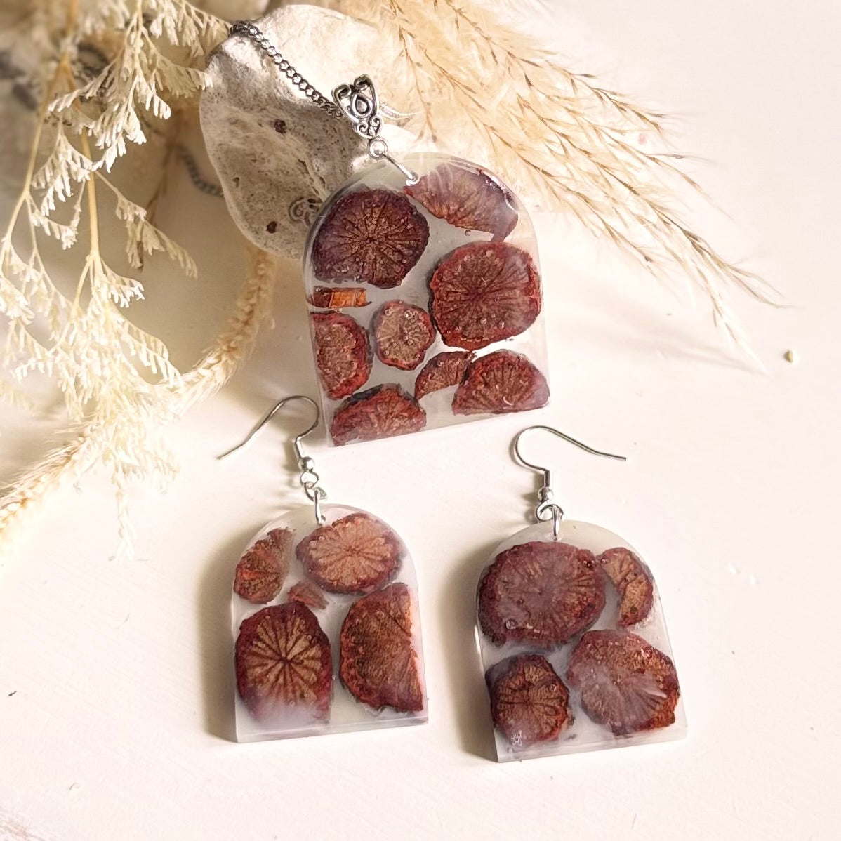 Wood Resin Jewelry Set
