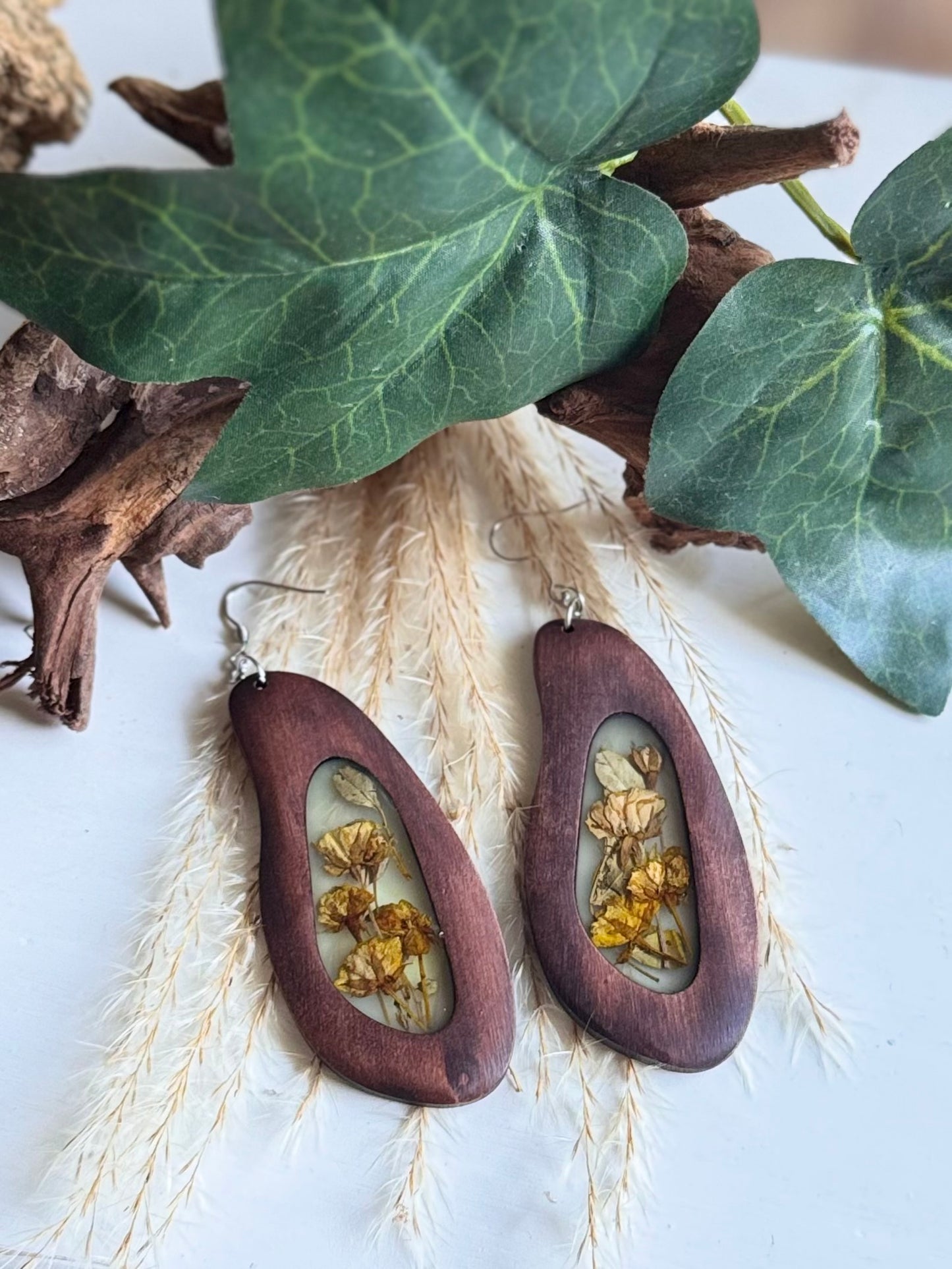 Wood Resin Earrings