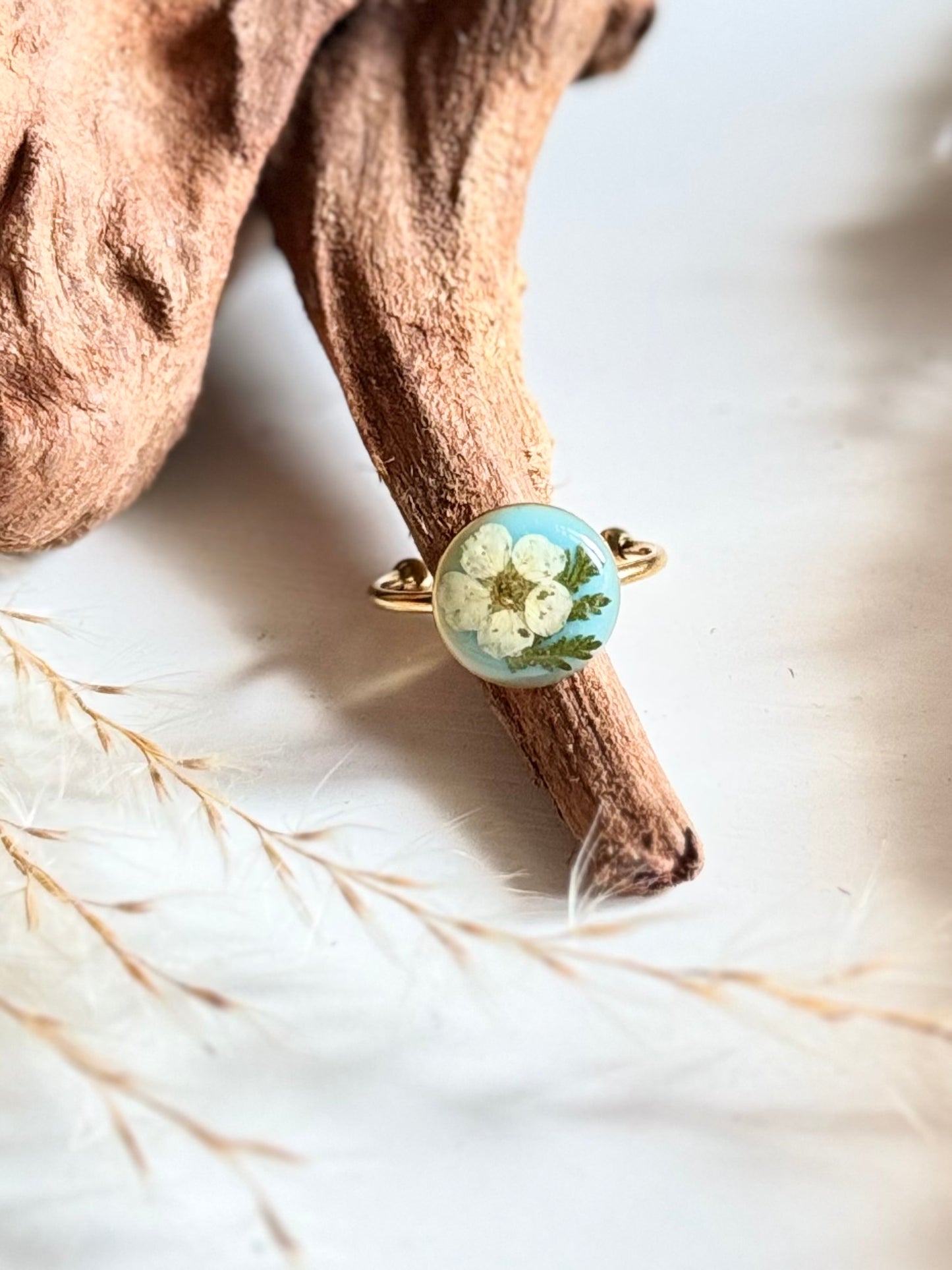 White Wildflower Ring