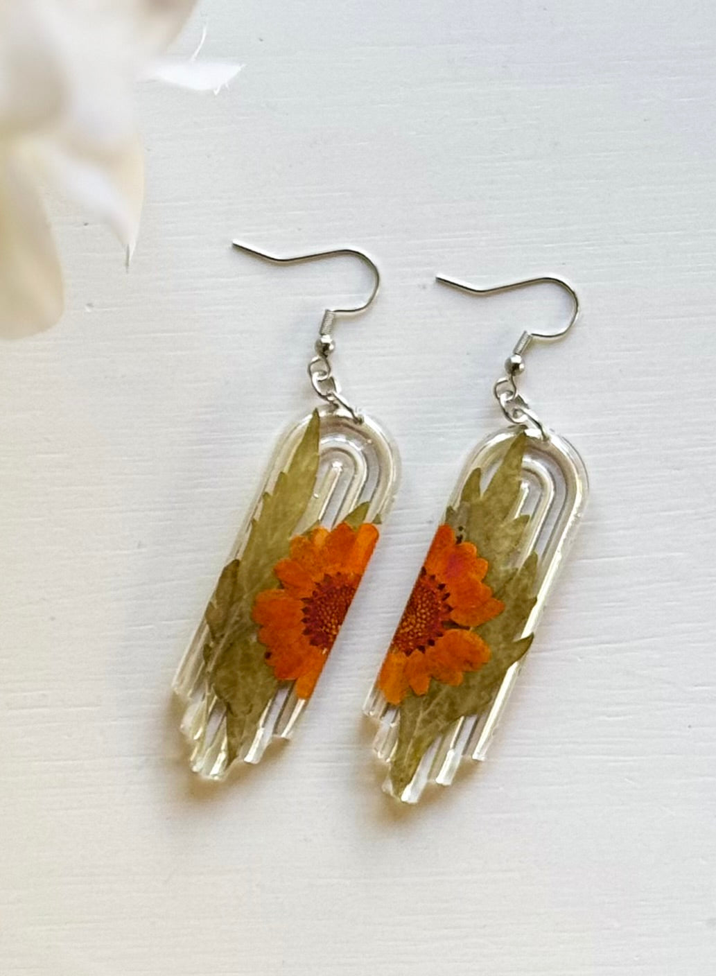 Orange Daisy Earrings
