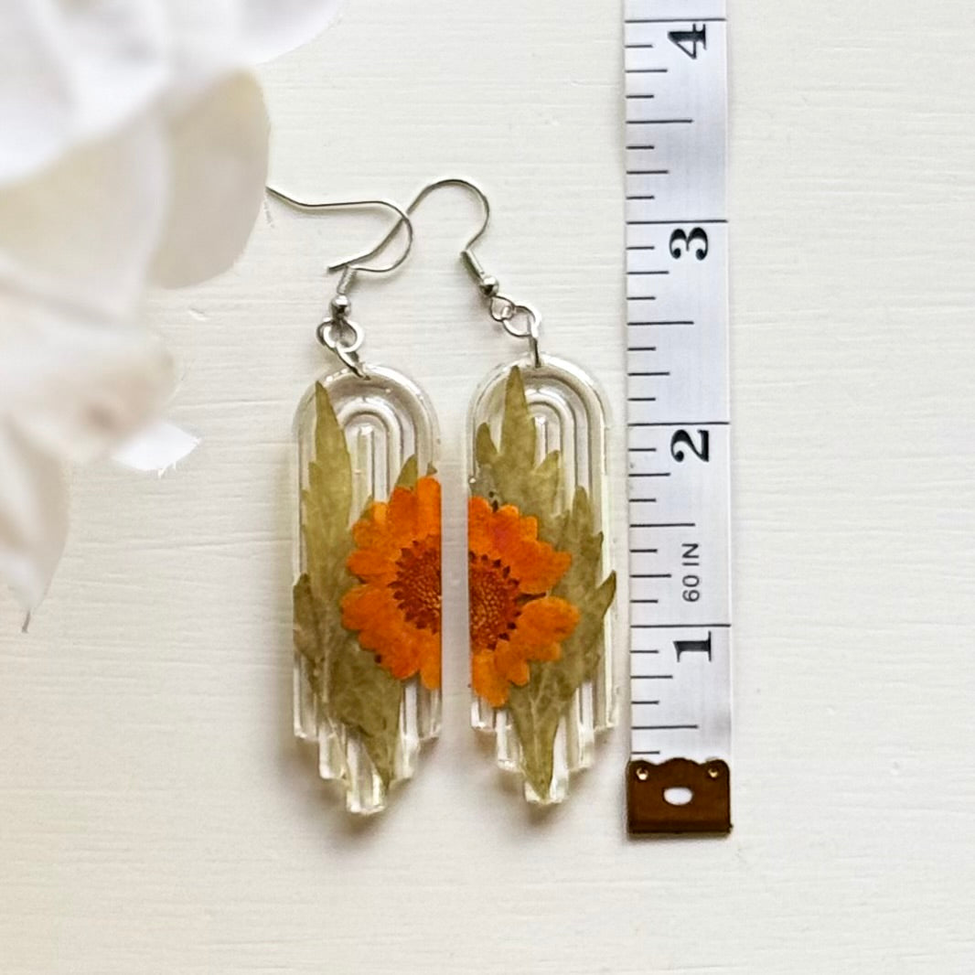 Orange Daisy Earrings