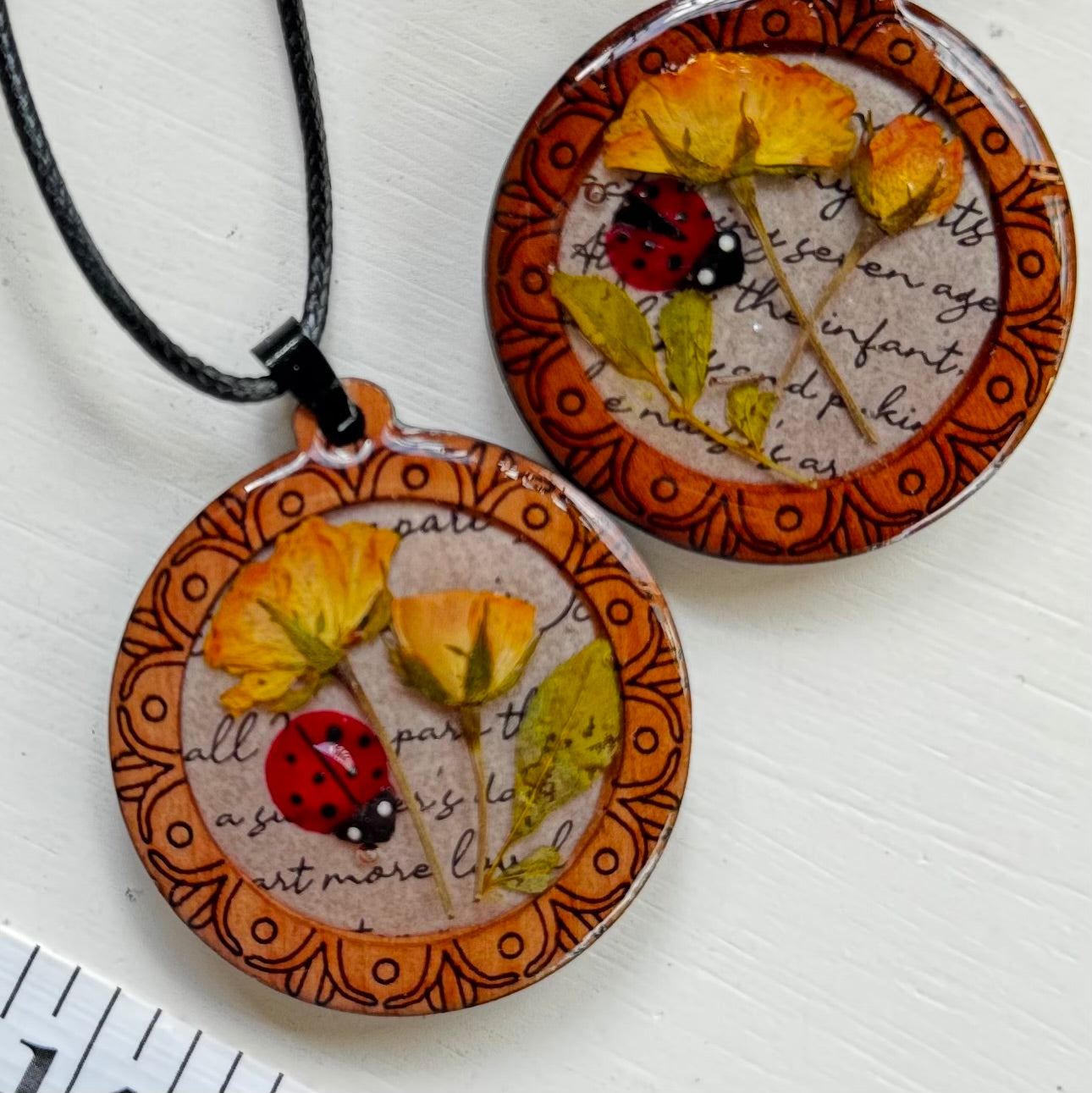 Bohemian Yellow Flowers-Ladybug Set