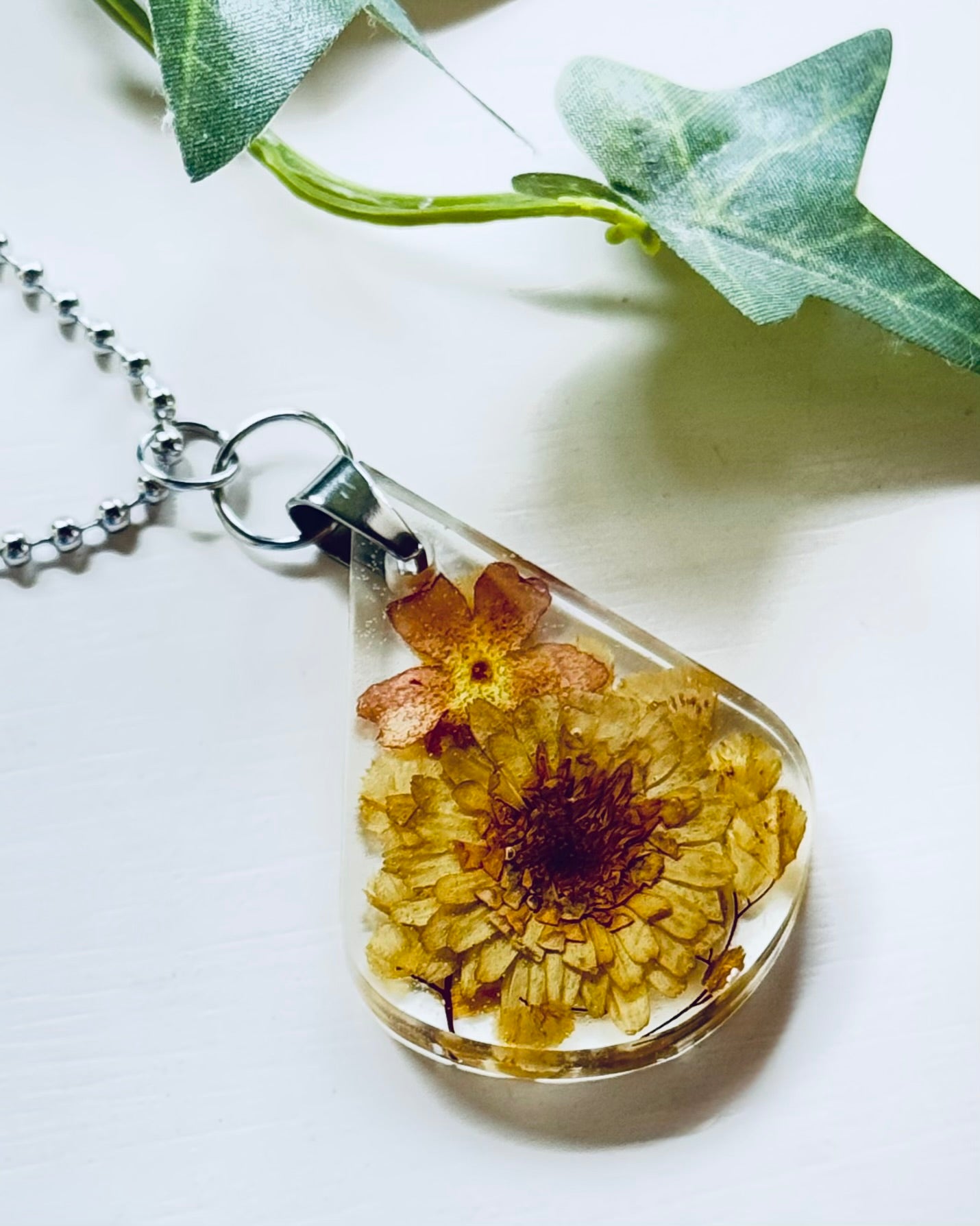 Teardrop Flower Pendant
