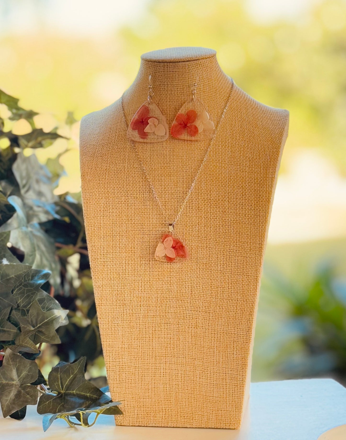 Orange-White Pressed Flower Set