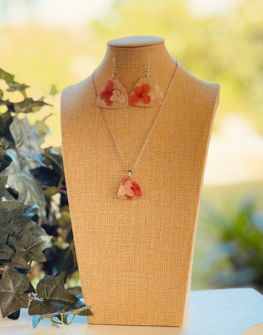 Orange-White Pressed Flower Set